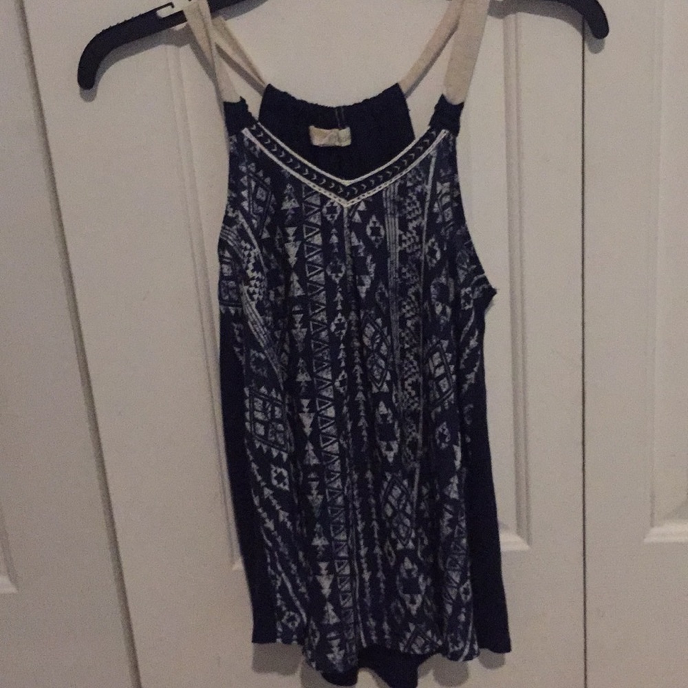 Cute Navy Blue Tank Top by Rewind